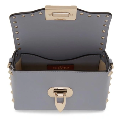 Shop Valentino Blue  Garavani Mini Rockstud Cross Body Bag In J14 Sil Blu