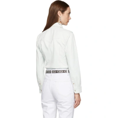 Shop Isabel Marant White Leather Nile Shirt In 20ck Chalk