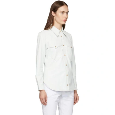Shop Isabel Marant White Leather Nile Shirt In 20ck Chalk