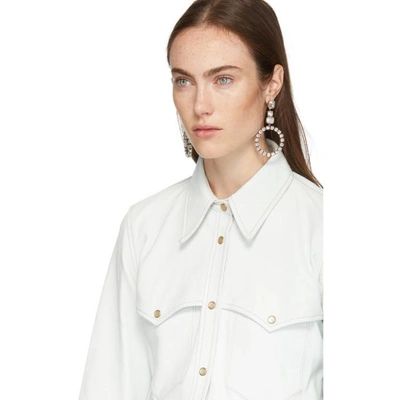 Shop Isabel Marant White Leather Nile Shirt In 20ck Chalk