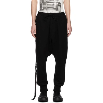 Shop Ben Taverniti Unravel Project Unravel Black Terry Brushed Dropped Lounge Pants In 1000 Black