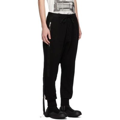 Shop Ben Taverniti Unravel Project Unravel Black Terry Brushed Dropped Lounge Pants In 1000 Black