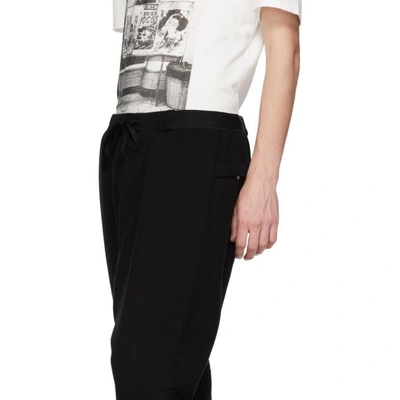 Shop Ben Taverniti Unravel Project Unravel Black Terry Brushed Dropped Lounge Pants In 1000 Black