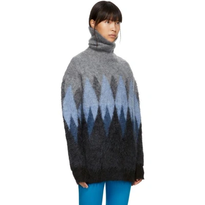 Shop Junya Watanabe Grey And Black Diamond Sweater In 1 Gray