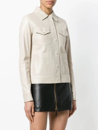 Shop Pre-owned Louis Vuitton Vintage Slim Leather Jacket - Neutrals