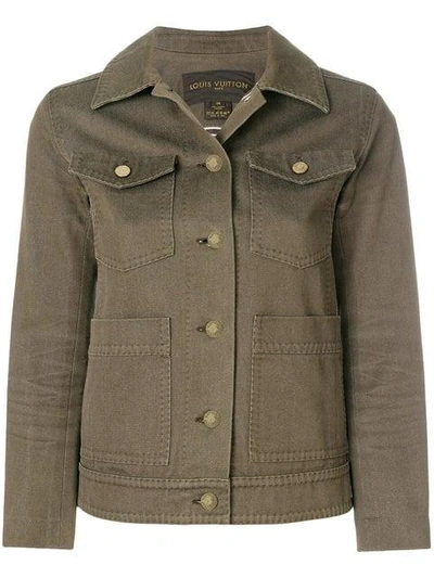 Shop Pre-owned Louis Vuitton Vintage Slim Shirt Jacket - Brown