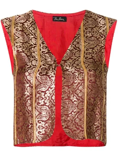 Shop William Vintage 1975 Jacquard Waistcoat - Multicolour