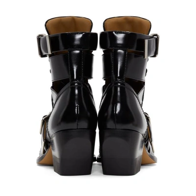 Shop Chloé Chloe Black Rylee Strap Boots In 001 Black