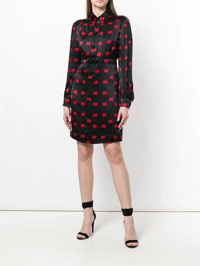 Pre-owned A.n.g.e.l.o. Vintage Cult Geometric Print Longsleeved Dress In Black