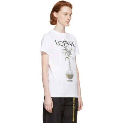 Shop Loewe White Flower And Vase T-shirt In 2100 White