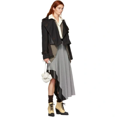 Shop Loewe Black & White Asymmetric Skirt