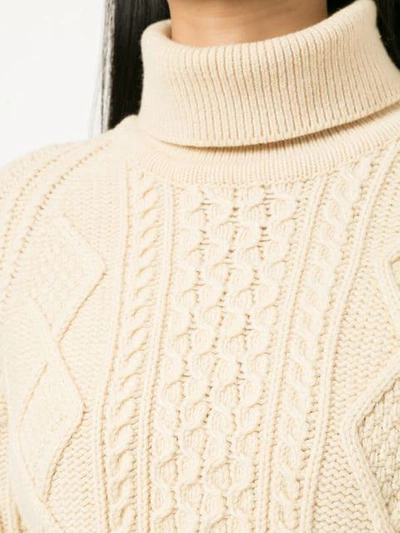 Pre-owned Chanel 1996 Fisherman Roll Neck Sweater In Neutrals