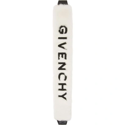 Shop Givenchy White Faux-fur Sock Bag Strap In 100 White