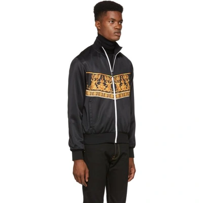 Shop Versace Black Statues Zip-up Jacket In A008 Black