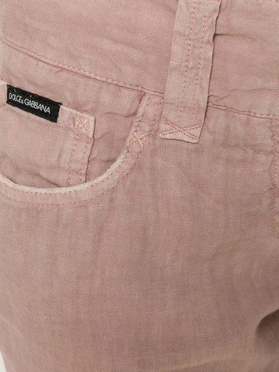 Pre-owned Dolce & Gabbana Cropped Straight Trousers In Pink