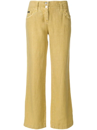 Pre-owned Dolce & Gabbana Bootcut Cropped Trousers In Neutrals