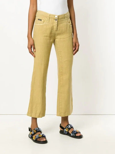 Pre-owned Dolce & Gabbana Bootcut Cropped Trousers In Neutrals