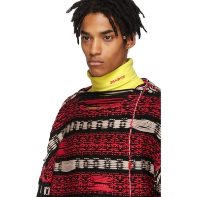 Shop Calvin Klein 205w39nyc Black & Red Reverse Sweater