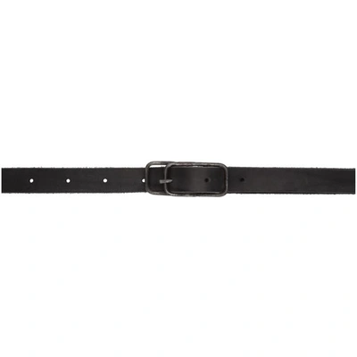 Shop Boris Bidjan Saberi Black Leather Iron Buckle Belt