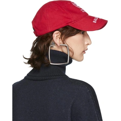 Shop Balenciaga Red World Food Programme Embroidered Cap In 6477 Red/wh