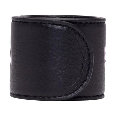 Shop Balenciaga Black And Purple Cycle Bracelet In 1065 Blk/ro