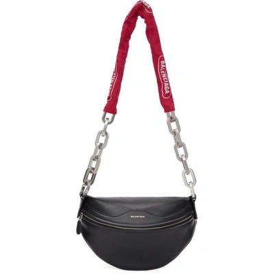 Balenciaga Souvenir Xs Bike Chain Leather Bag Womens Black