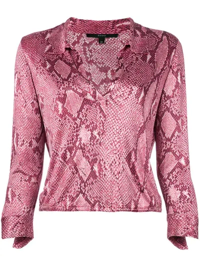 Shop Gucci Vintage 2000 Python Print Shirt - Pink