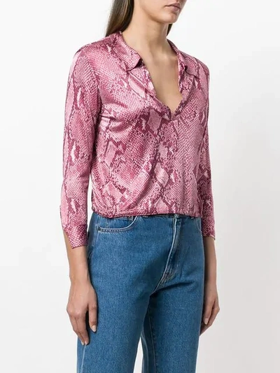 Shop Gucci Vintage 2000 Python Print Shirt - Pink