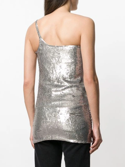 Shop Gucci Vintage 1998 Sequinned One-shoulder Blouse - Metallic