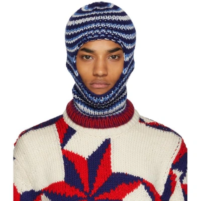 Calvin Klein 205w39nyc Blue Striped Wool Balaclava In Navy | ModeSens