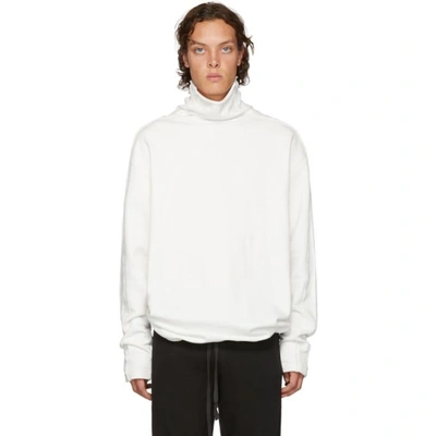 Shop D By D White Raw Cut Turtleneck Sweatshirt