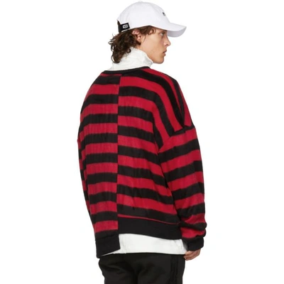 Shop D By D Black And Red Unbalanced Striped Sweater In Redblack