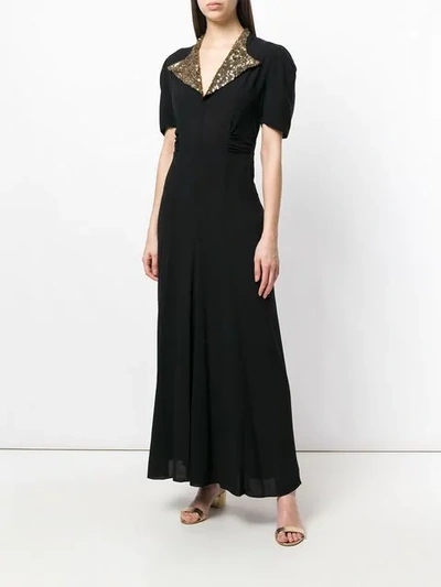Shop William Vintage Sequin Embellished Maxi Dress - Black