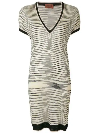 Shop Missoni Vintage Striped Fitted Dress - Multicolour