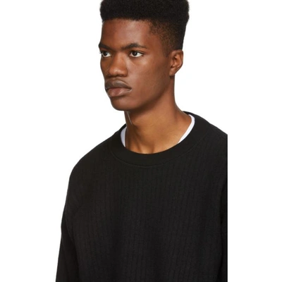 Shop Ami Alexandre Mattiussi Black Wool Crewneck Sweater In 001 Black