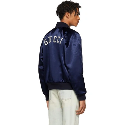 Shop Gucci Blue New York Yankees Edition Jacket In 4282 Blue