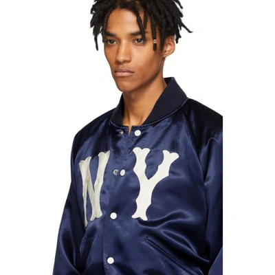 Shop Gucci Blue New York Yankees Edition Jacket In 4282 Blue