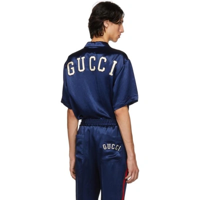 Gucci GG Ny Yankees Bowling Shirt in Blue for Men