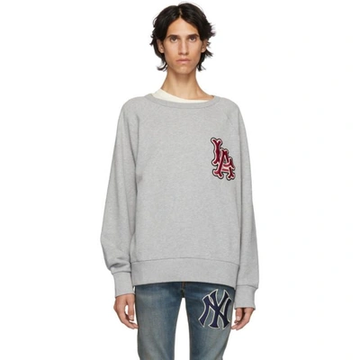 Shop Gucci Grey La Dodgers Edition Sweatshirt In 1111 Medgre