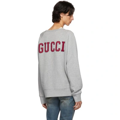 Shop Gucci Grey La Dodgers Edition Sweatshirt In 1111 Medgre