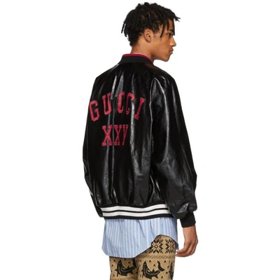 Shop Gucci Black New York Yankees Edition Leather Bomber
