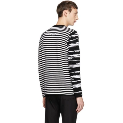 Shop Givenchy Black & White Animal Striped Sweater In 004 Blk/wht