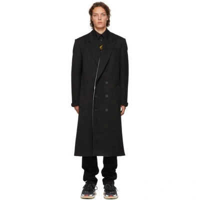 Shop Givenchy Black Double-breasted Coat In 001 Black