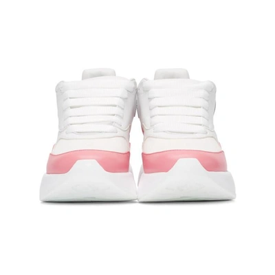 Shop Alexander Mcqueen White And Pink Oversized Runner Sneakers In 9374 Pink