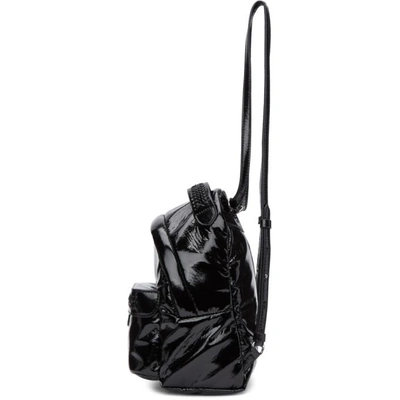 Shop Stella Mccartney Black Patent Mini Backpack In 1000 Black
