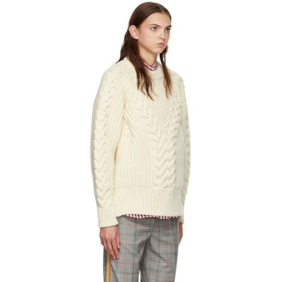 Shop Alexander Mcqueen White Chunky Knit Sweater