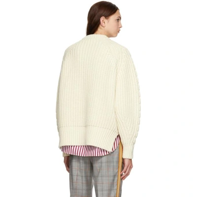 Shop Alexander Mcqueen White Chunky Knit Sweater