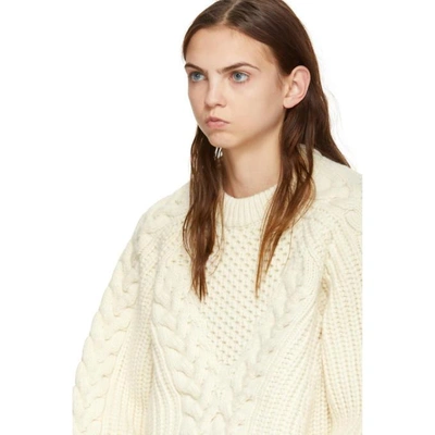 Shop Alexander Mcqueen White Chunky Knit Sweater