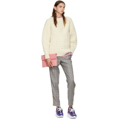 Shop Alexander Mcqueen White Chunky Knit Sweater