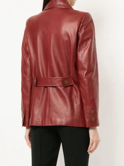 Pre-owned Chanel Double-breasted Biker Jacket In Red